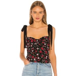 For Love & Lemons Tainted Bustier Top in Rose